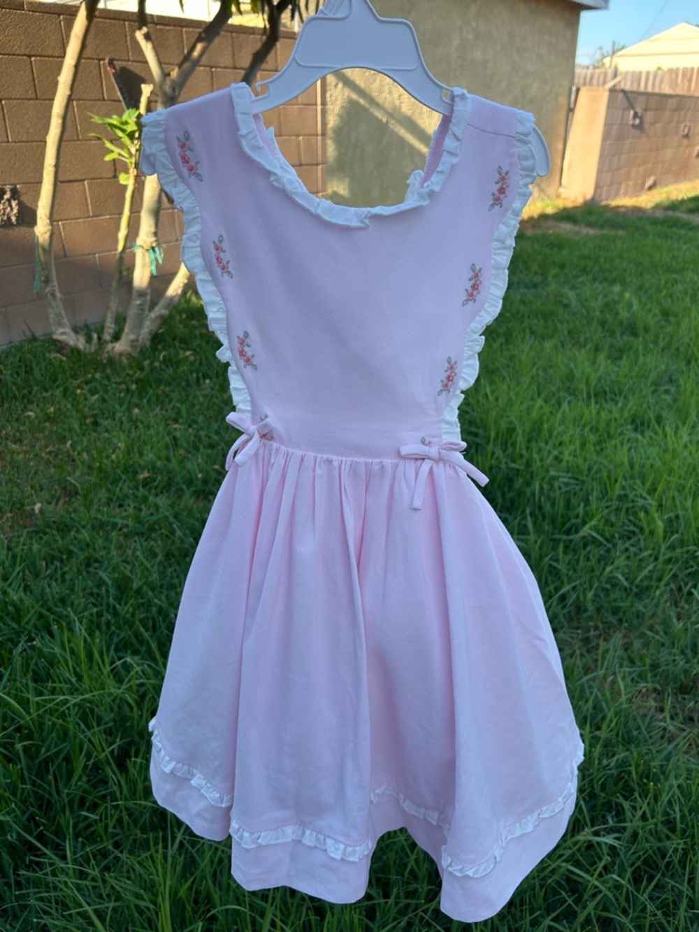 Edgehill Collection Light Pink Ruffle Trim Dress